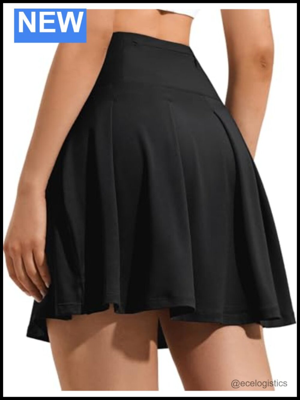 18" High Waisted Pleated A-Line Athletic Skort for Women with Pockets, Mesh